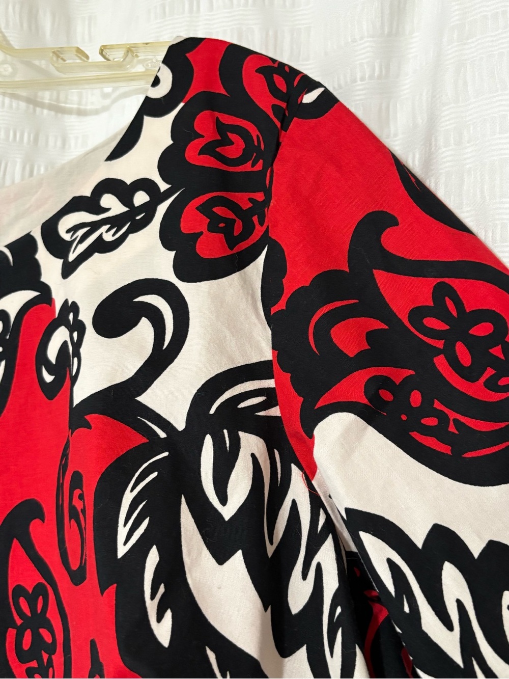 Boden Ursula 3/4 Sleeve Floral Blouse Top Black & Red Sz 16 - Picture 7 of 9